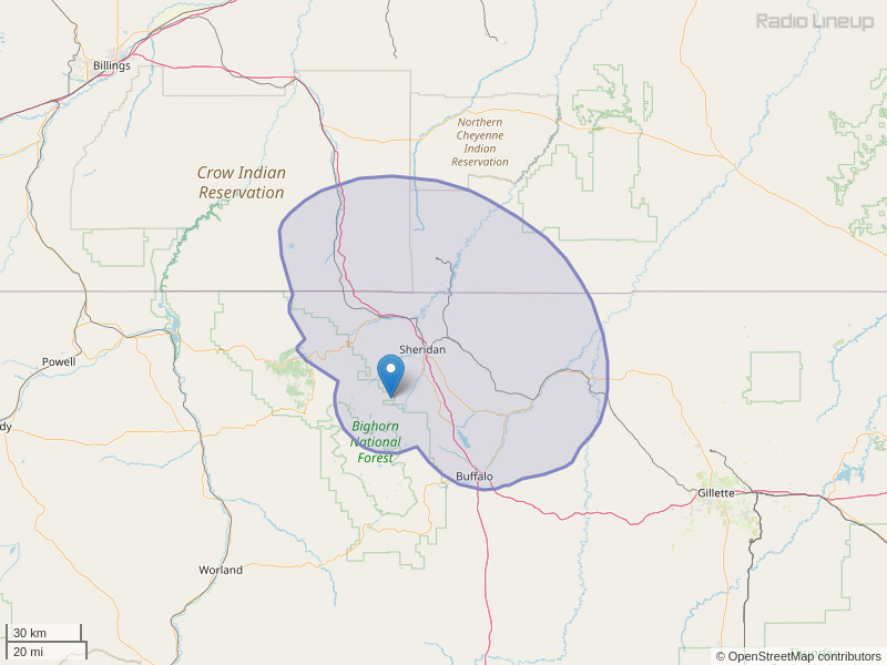 KSUW-FM Coverage Map