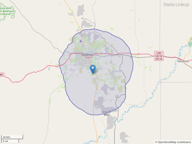KUWG-FM Coverage Map