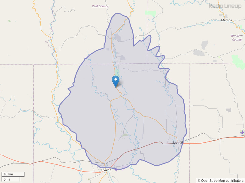 KHCU-FM Coverage Map