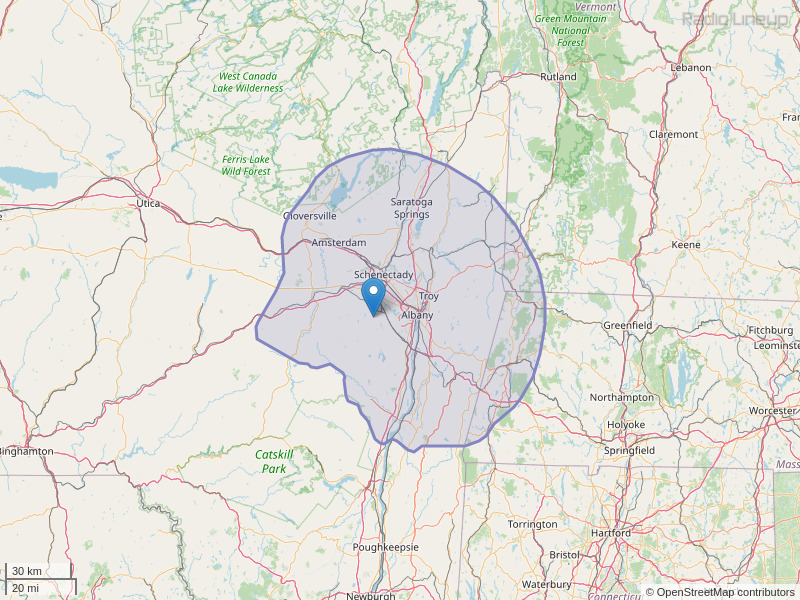 WFLY-FM Coverage Map