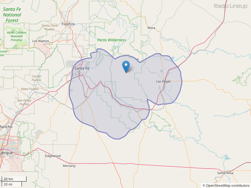 KJFA-FM Coverage Map