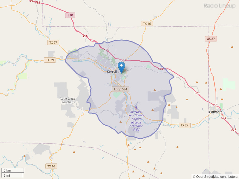 KHKV-FM Coverage Map