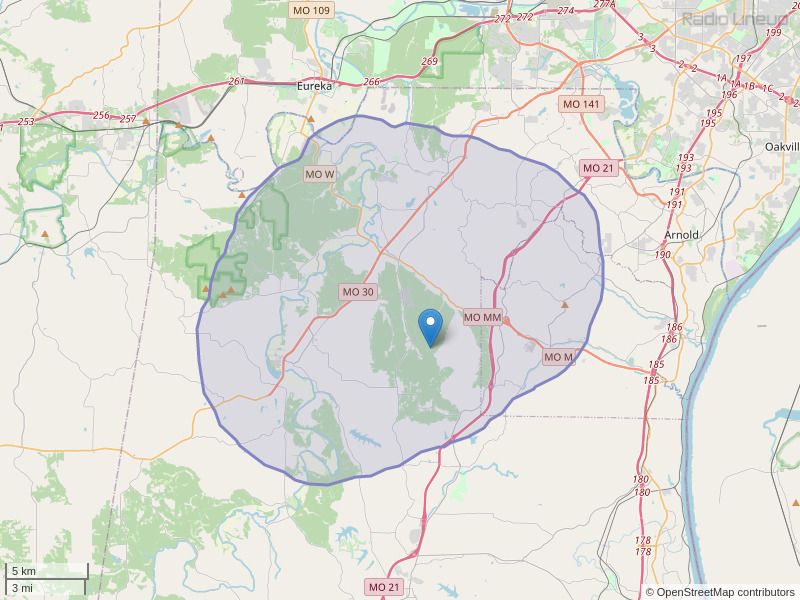 KNLH-FM Coverage Map