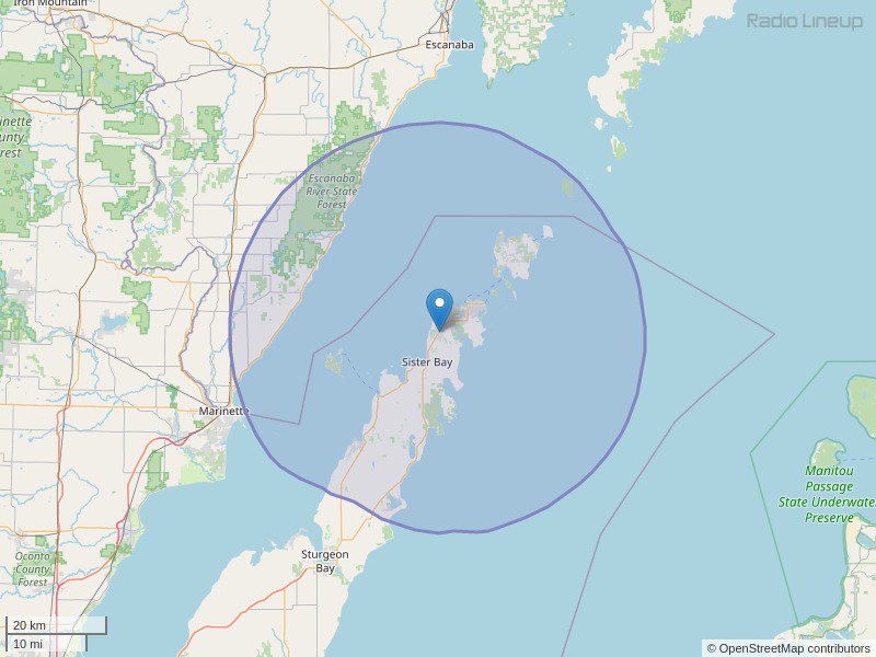 WHDI-FM Coverage Map