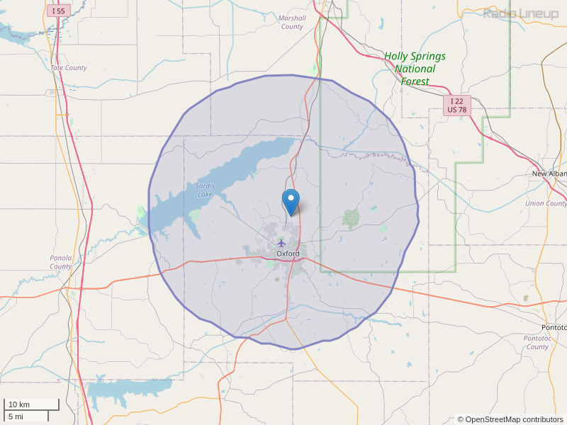 WOXF-FM Coverage Map