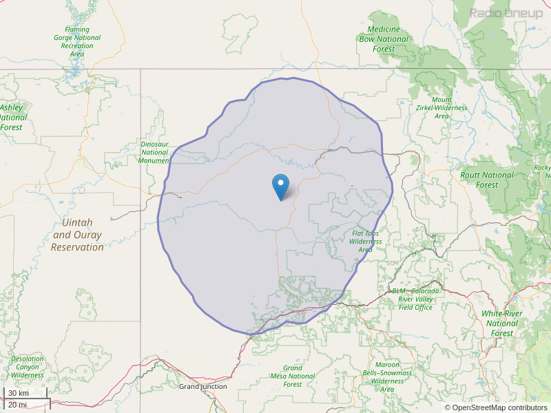 KAYW-FM Coverage Map