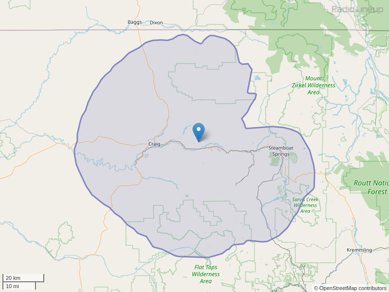 KQZR-FM Coverage Map