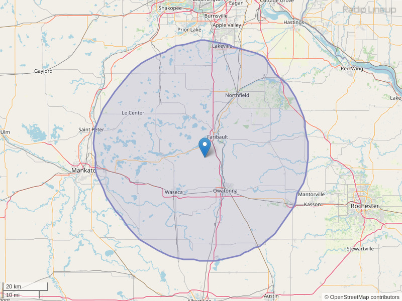 KBGY-FM Coverage Map