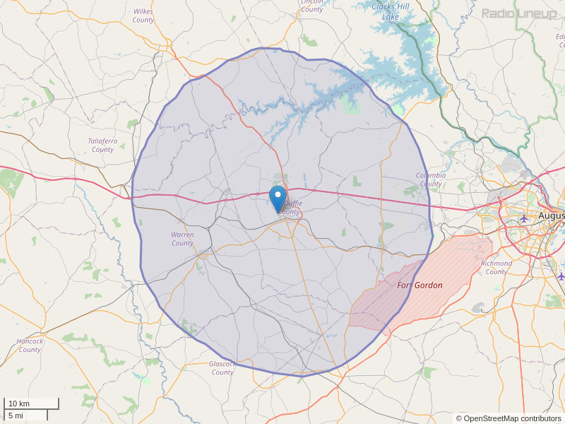 WTHO-FM Coverage Map