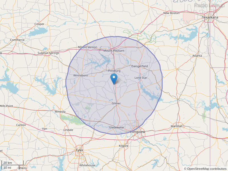 KHFZ-FM Coverage Map