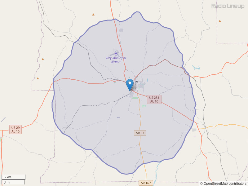 WAXU-FM Coverage Map