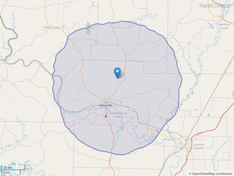 KBTA-FM Coverage Map