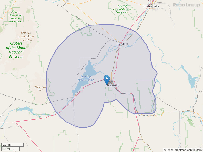 KISU-FM Coverage Map
