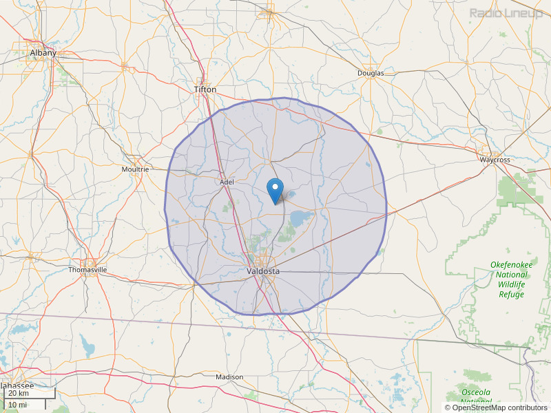 WWRQ-FM Coverage Map