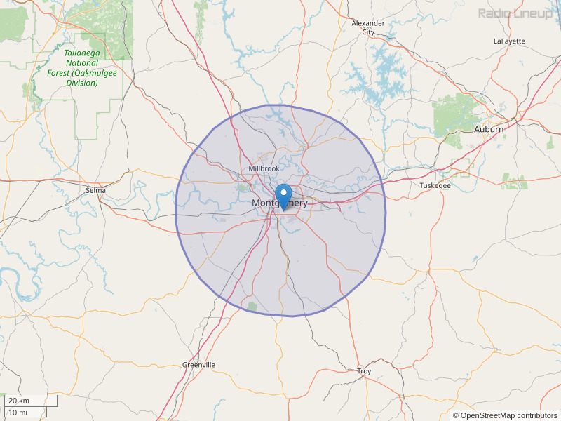 WWMG-FM Coverage Map