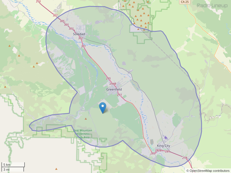 KFRS-FM Coverage Map