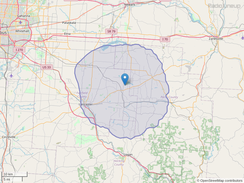 WLRY-FM Coverage Map
