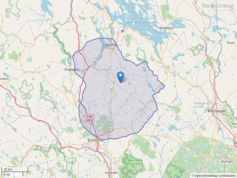 WVNH-FM Coverage Map