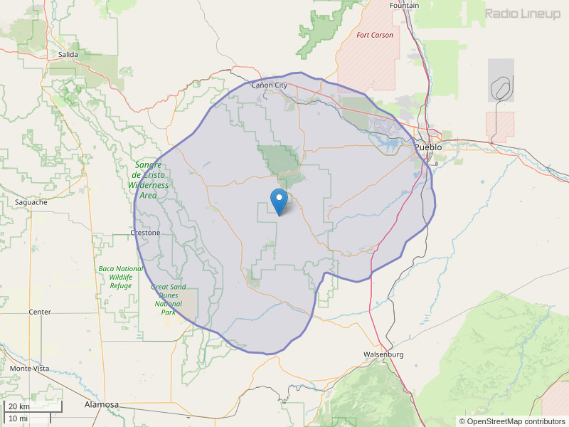KFRY-FM Coverage Map