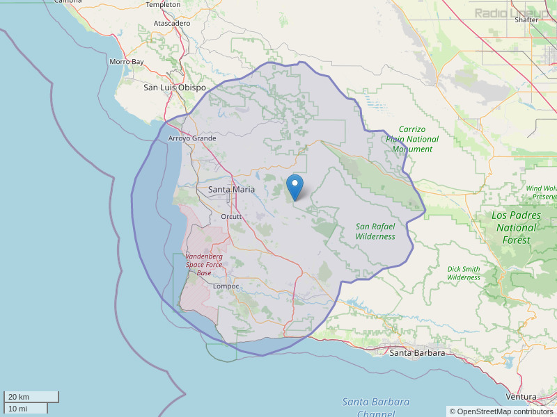 KCLM-FM Coverage Map