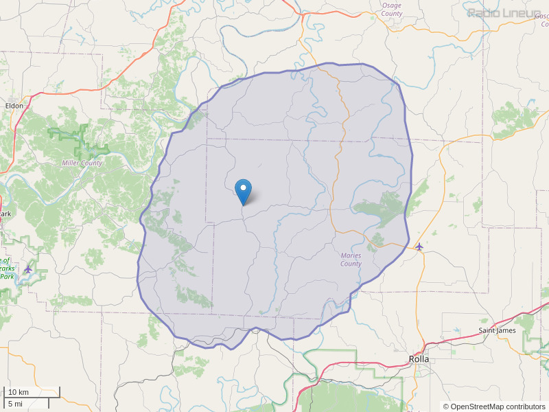 KNLN-FM Coverage Map