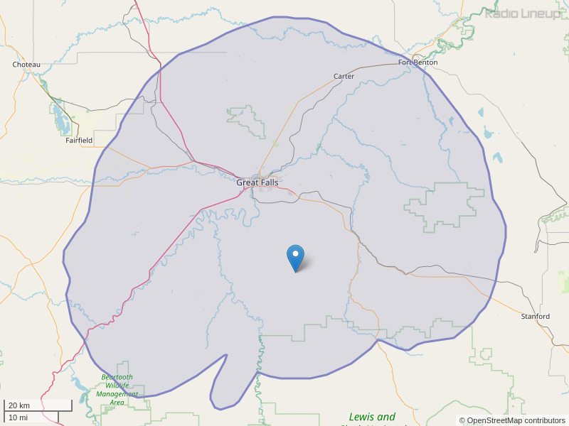 KLSK-FM Coverage Map