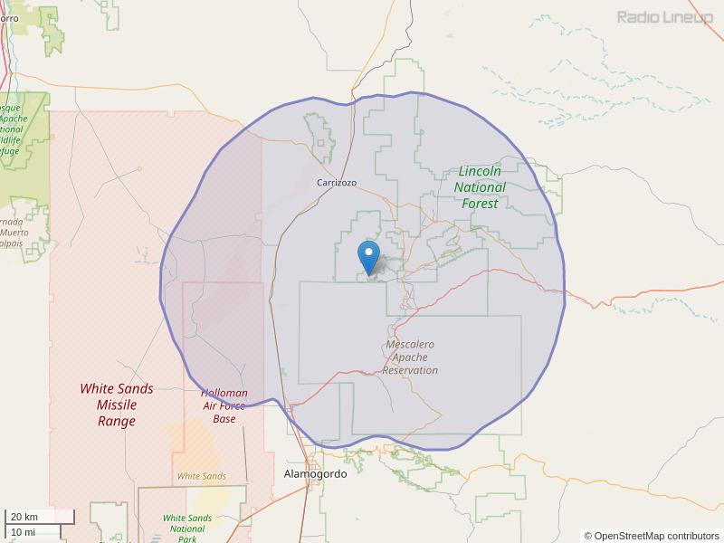 KNMB-FM Coverage Map