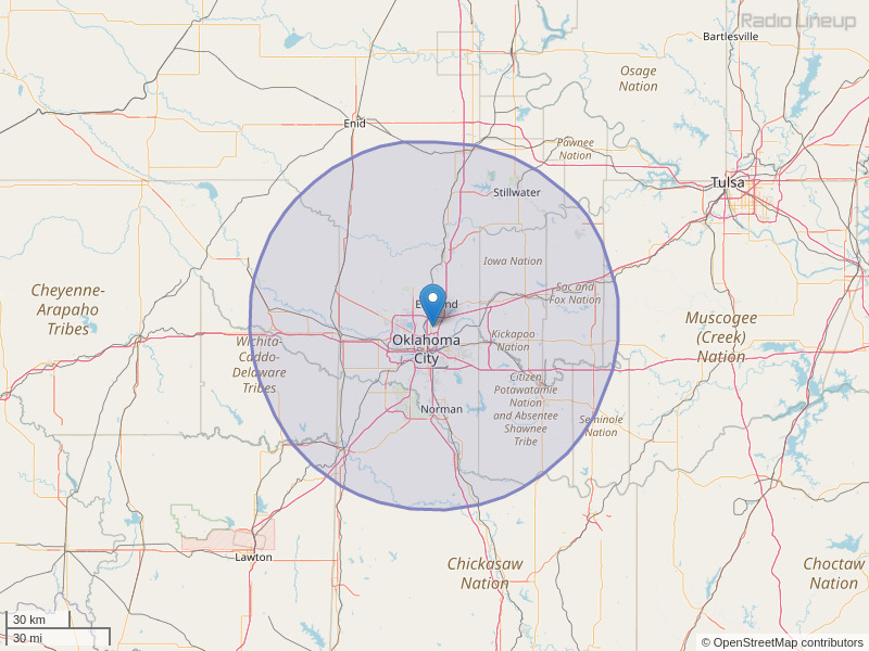 KYIS-FM Coverage Map