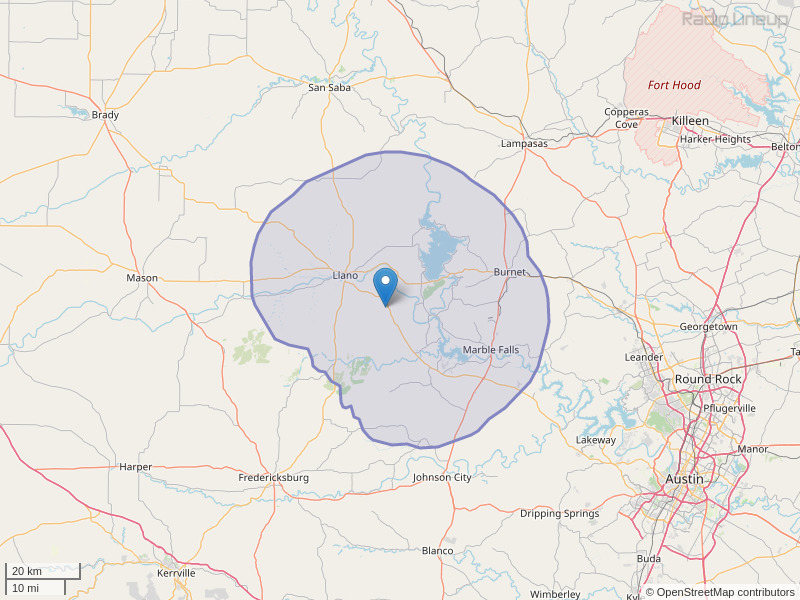 KAJZ-FM Coverage Map