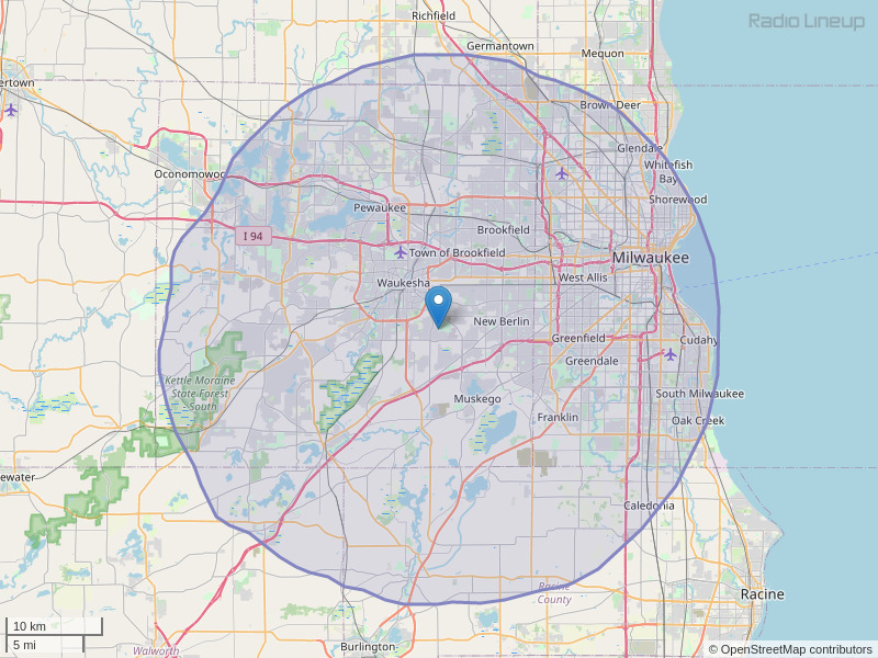 WLVE-FM Coverage Map