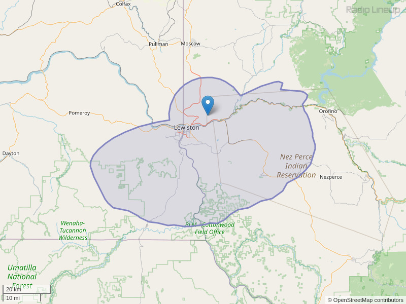 KZID-FM Coverage Map