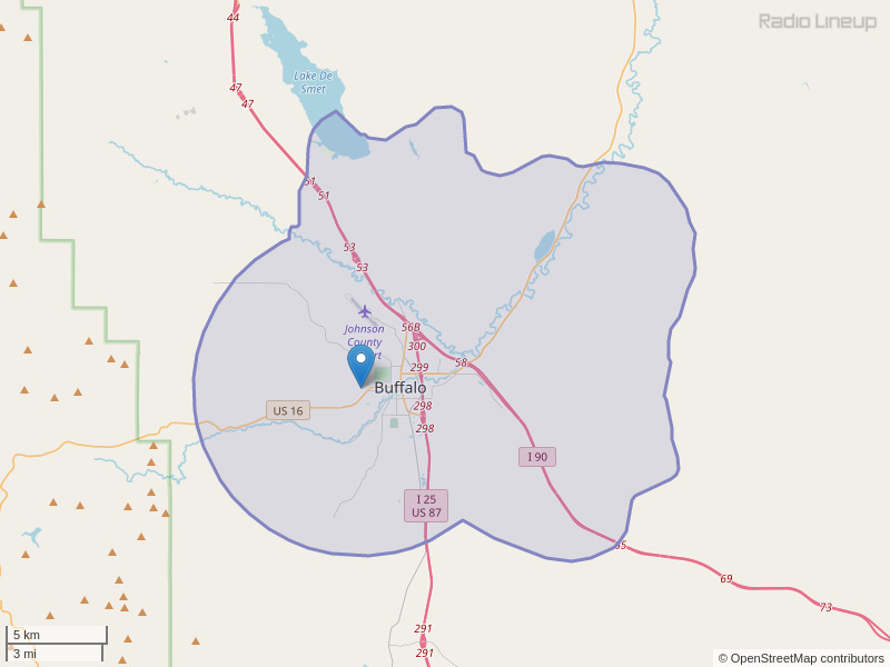 KBUW-FM Coverage Map