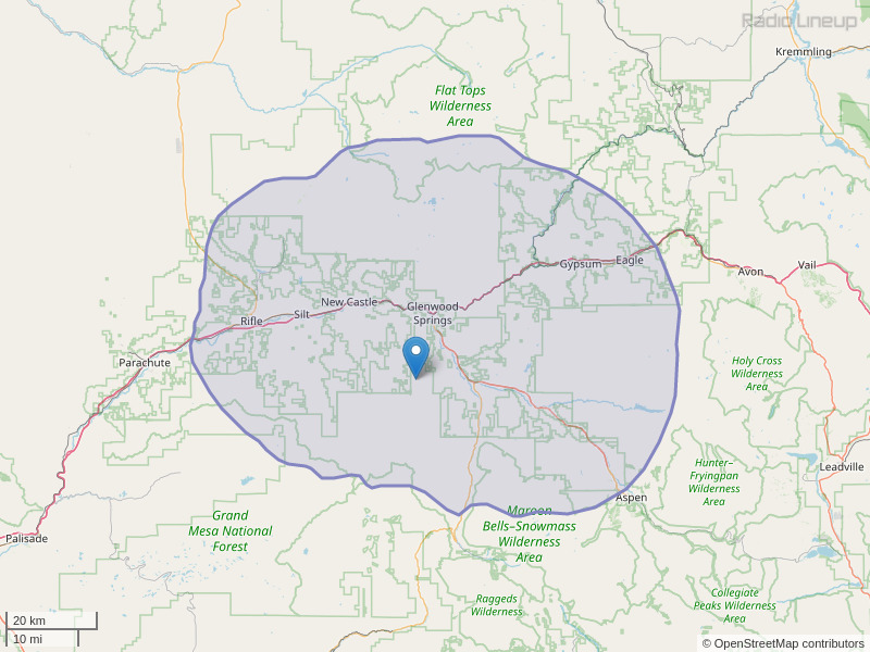 KDNK-FM Coverage Map