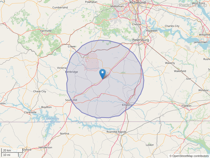WPZR-FM Coverage Map