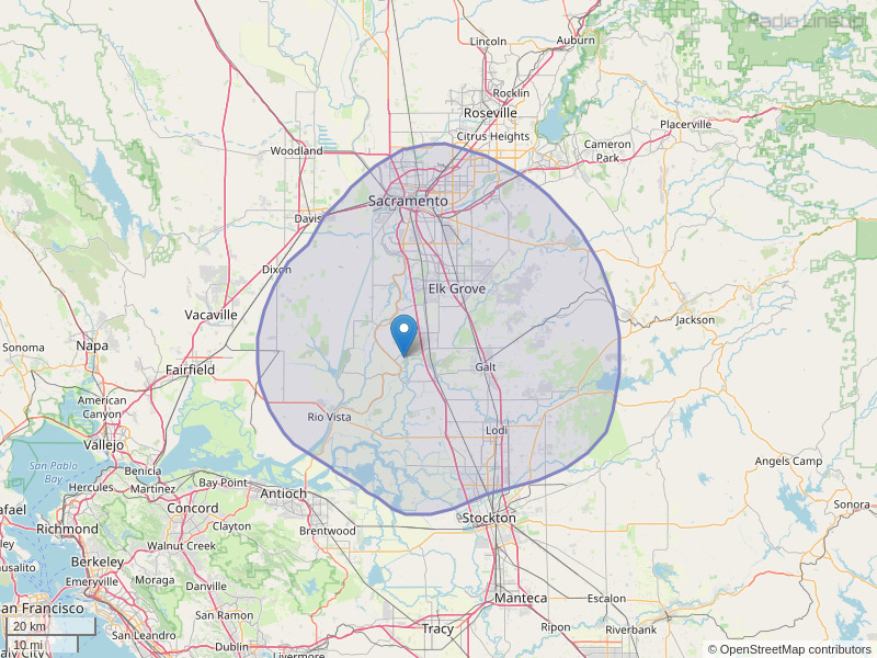 KLRS-FM Coverage Map