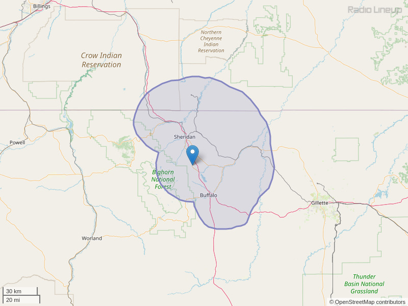 KZZS-FM Coverage Map