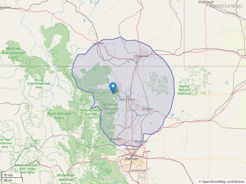 KXGR-FM Coverage Map