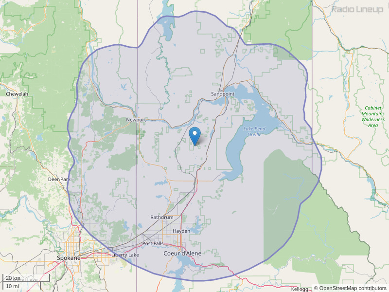 KYMS-FM Coverage Map