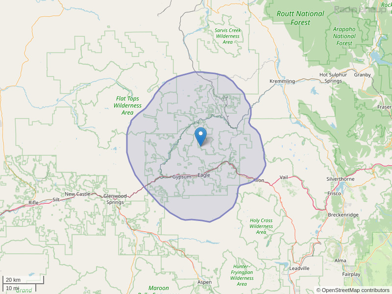 KLRY-FM Coverage Map