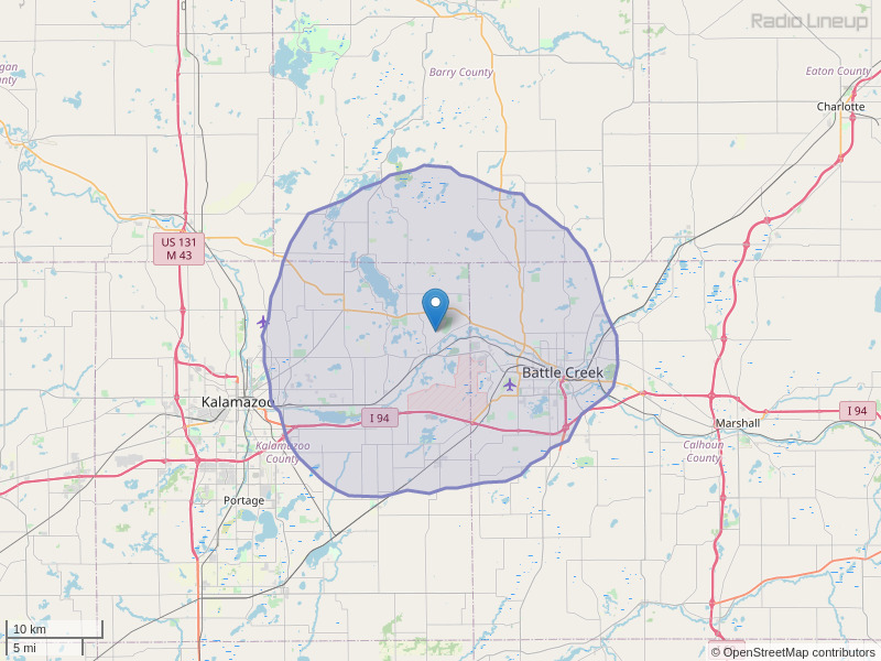 WCFG-FM Coverage Map