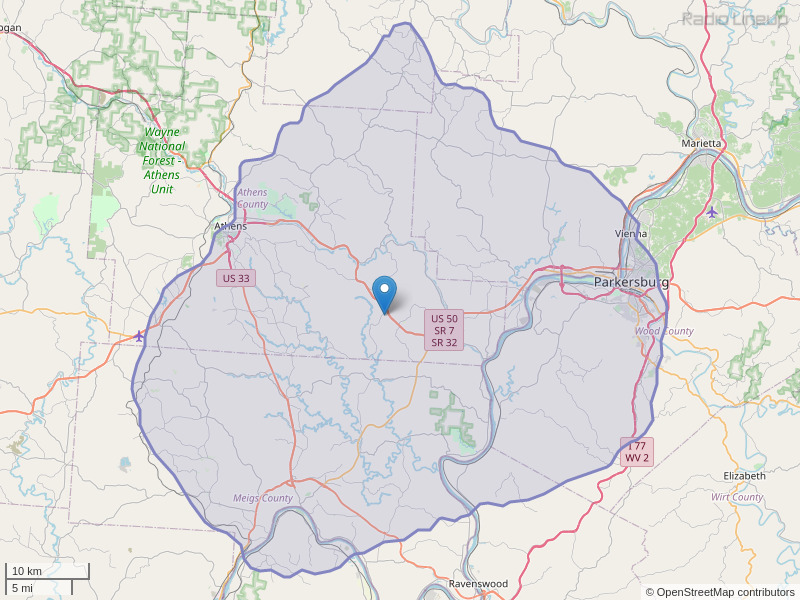 WPJY-FM Coverage Map