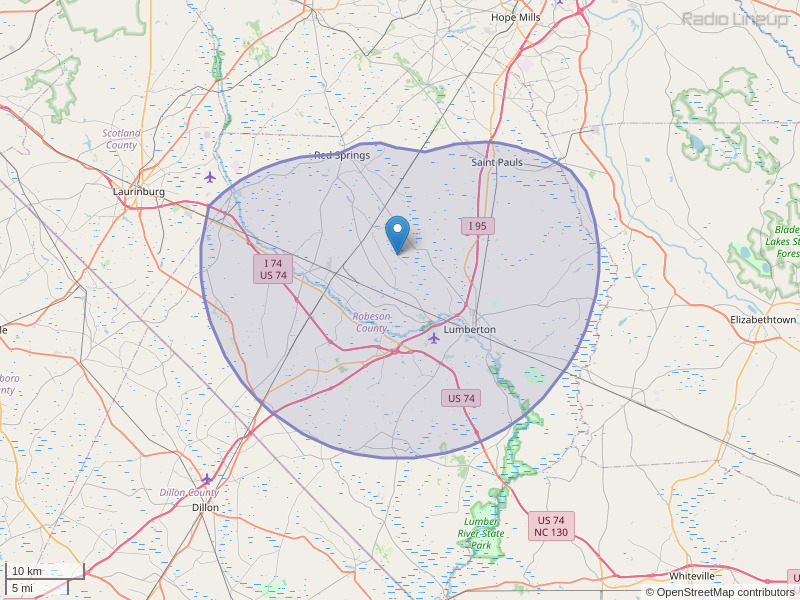 WLPS-FM Coverage Map