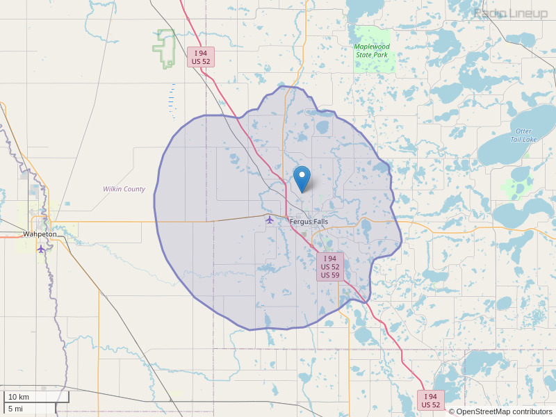 KCMF-FM Coverage Map