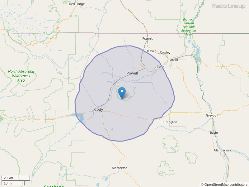 KUWP-FM Coverage Map