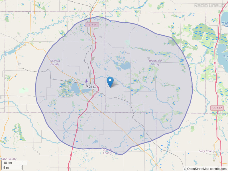 WAIR-FM Coverage Map