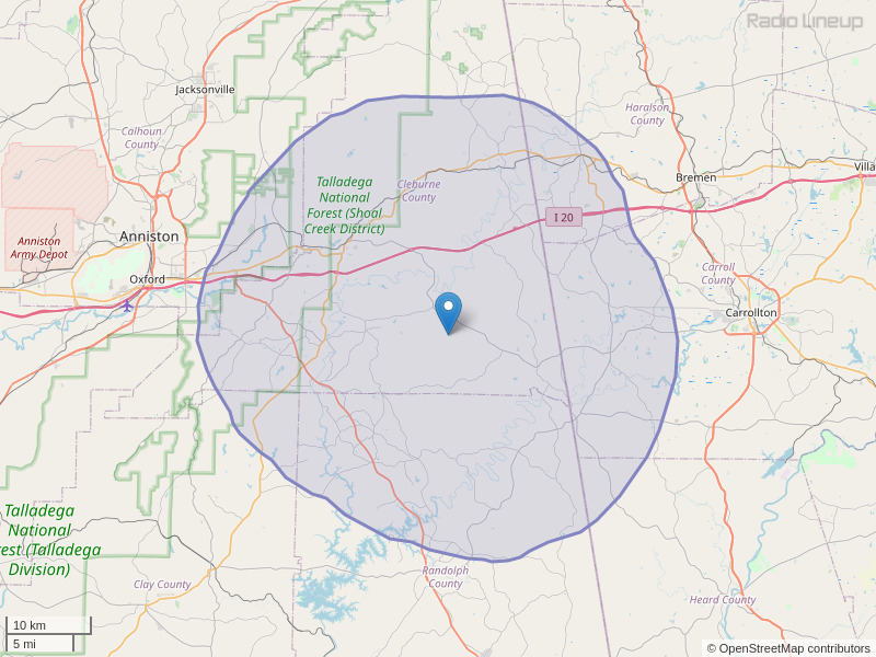 WKNG-FM Coverage Map