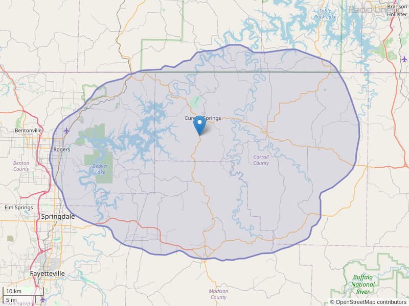 KGSF-FM Coverage Map