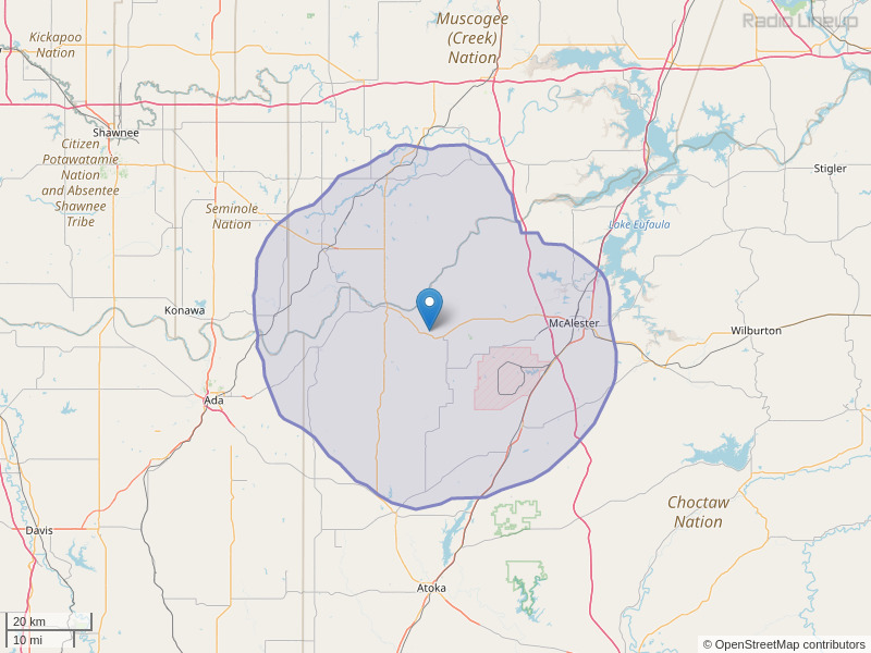KLRB-FM Coverage Map