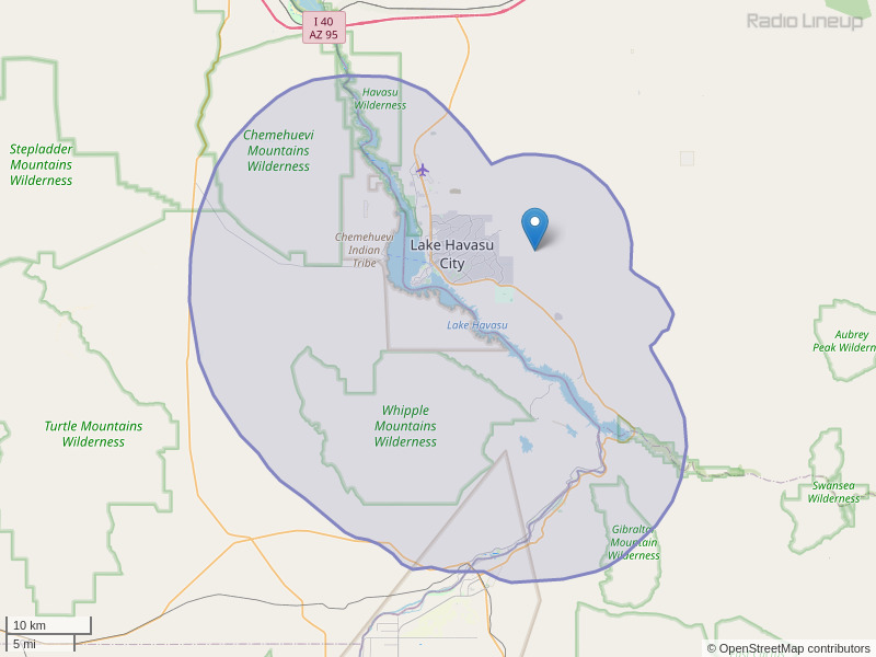 KAIH-FM Coverage Map