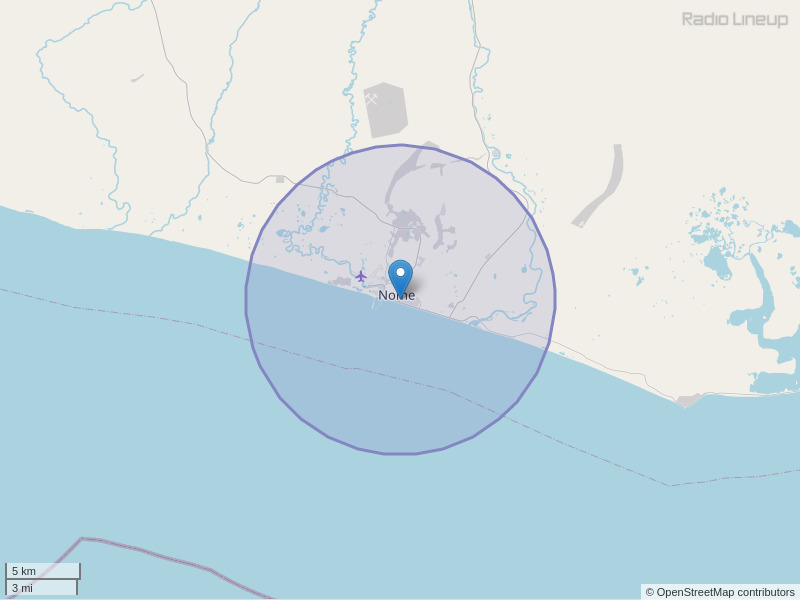 KNOM-FM Coverage Map